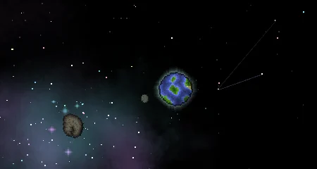 An asteroid smashing a planet